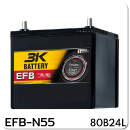 แบตเตอรี่รถยนต์ 3K สามเค ราคา รถ เก๋ง ตู้ กระบะ บรรทุก efb-n55 12 โวลท์ 55 แอมป์ 500 CCA