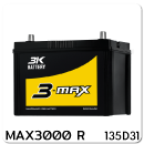 แบตเตอรี่รถยนต์ 3K สามเค ราคา รถ เก๋ง ตู้ กระบะ บรรทุก max3000 r 12 โวลท์ 100 แอมป์ 850 CCA
