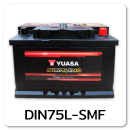 แบตเตอรี่รถยนต์ yuasa ยัวซ่า ราคา รถ เก๋ง ตู้ กระบะ บรรทุก din75l-smf 12 โวลท์ 70 แอมป์  CCA